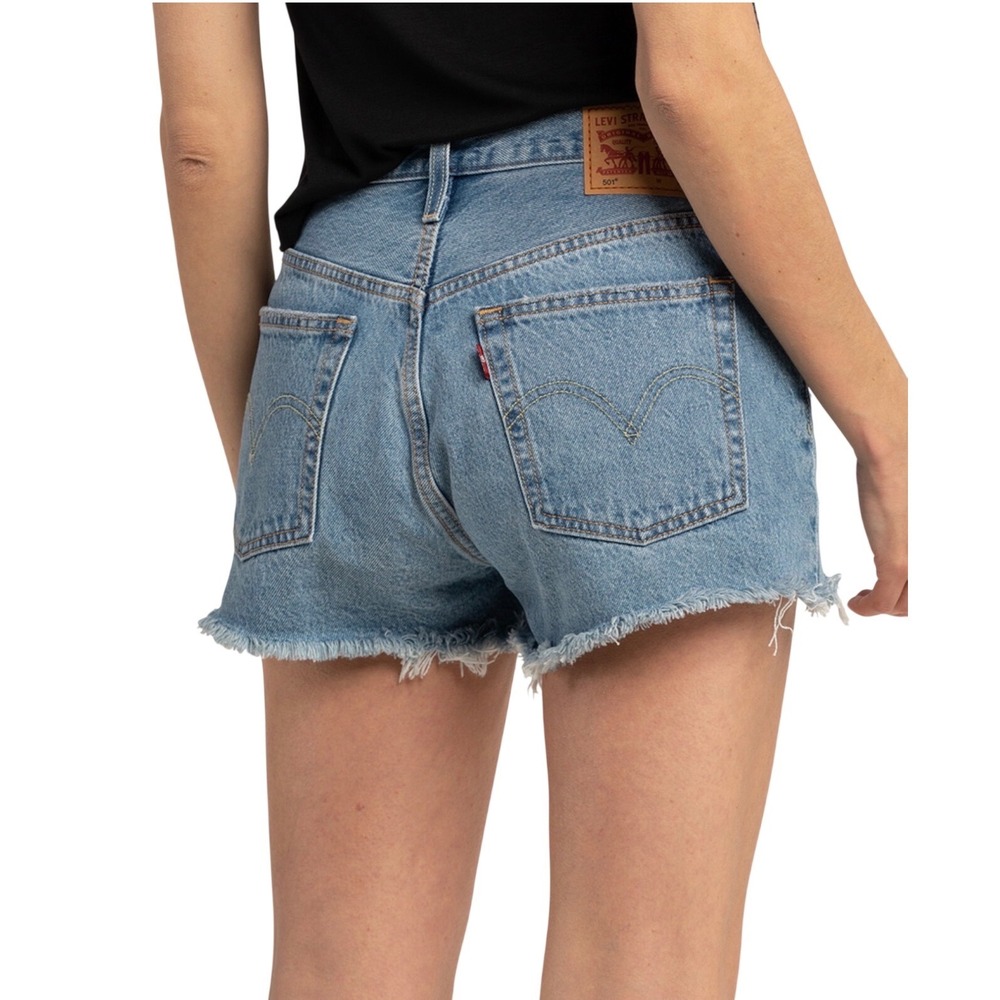 Levis 501 High Rise Womens Denim Shorts Quiet Riot Blue 56327-0081 Size 27 NEW